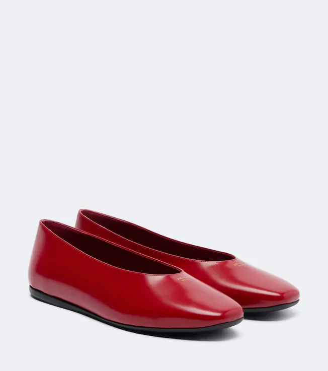 Leather ballet flats