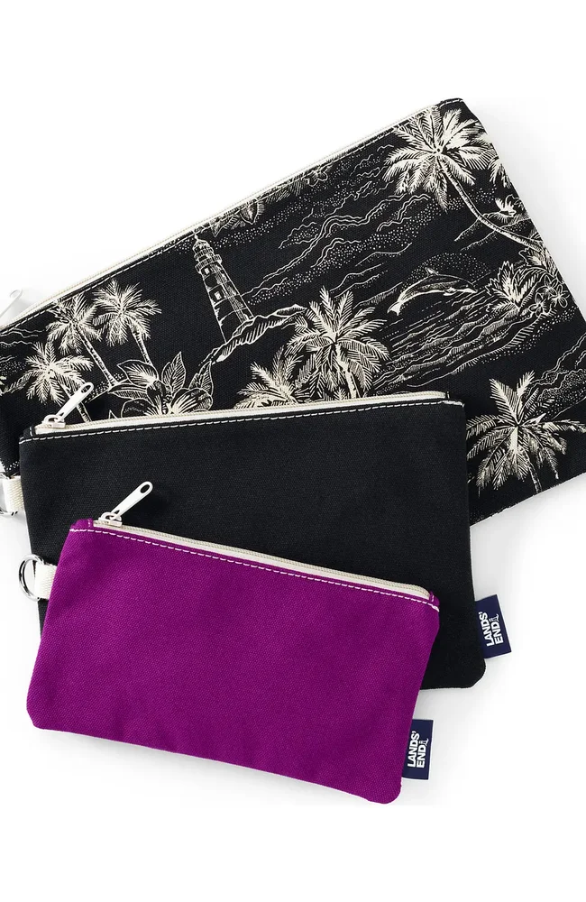 Zip Canvas Pouch 3 Pack