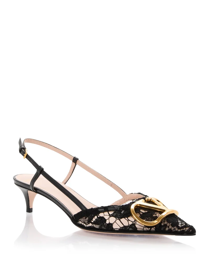 Lace VLogo Slingback Pumps