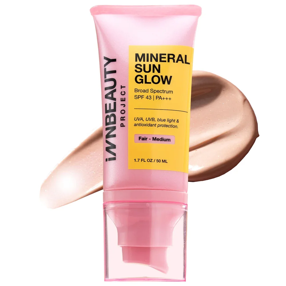 Mineral Sun Glow SPF 43 PA +++ Daily Hydrating Sunscreen with Peptides + Antioxidants - Non-Comedogenic in Fair-Light