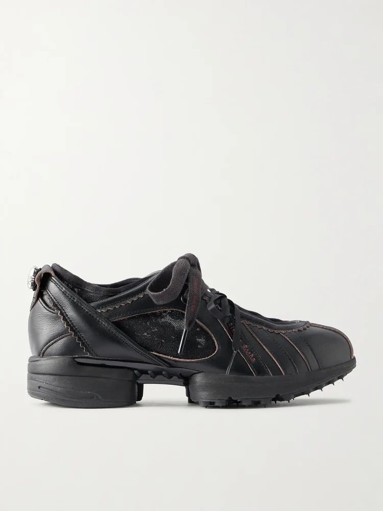 + adidas Originals Clima embellished lace-trimmed leather sneakers