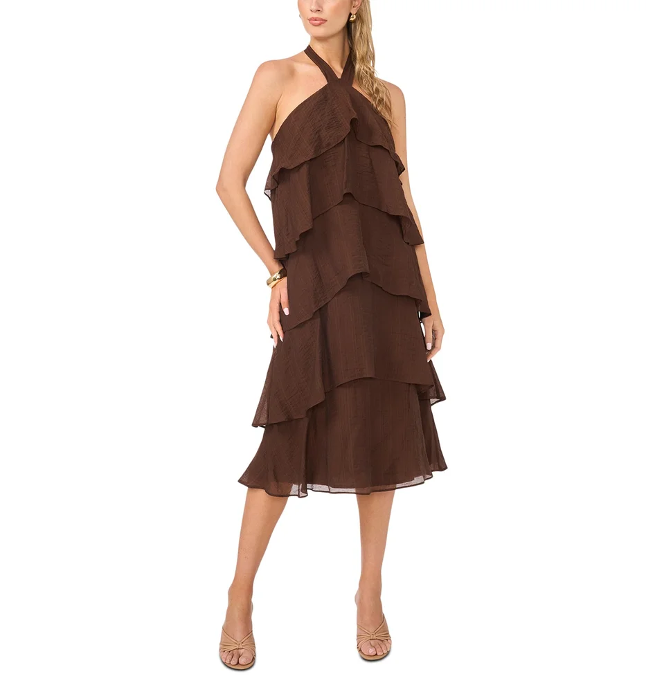 High Neck Tiered Dress