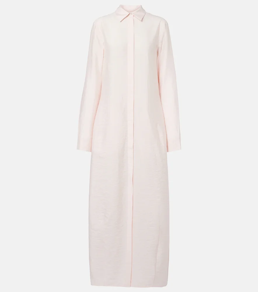 Silk-blend shirt dress