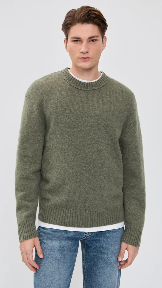 Cashmere Crew Neck Sweater (Smoky Green)