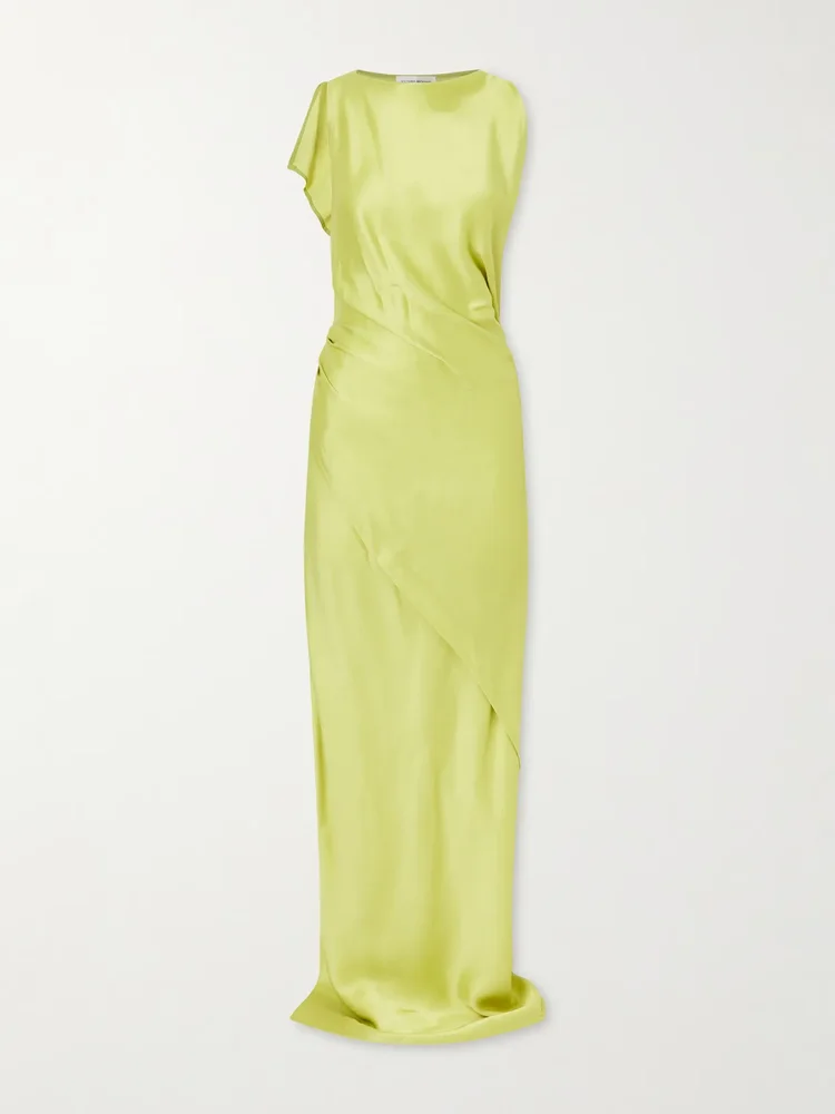 Satin draped gown