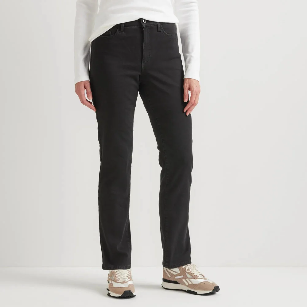 Women's Venture Stretch Fleece-Lined Slim Straight Leg Jeans