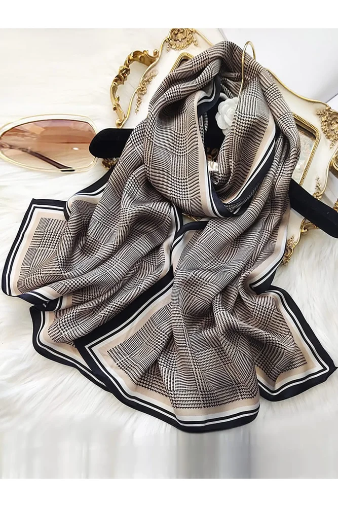 Mulberry Silk Printed Long Rectangle Shawl Scarf