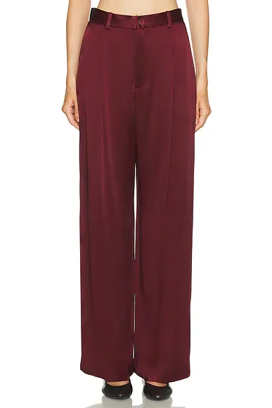 Satin Relaxed Pleat Pant