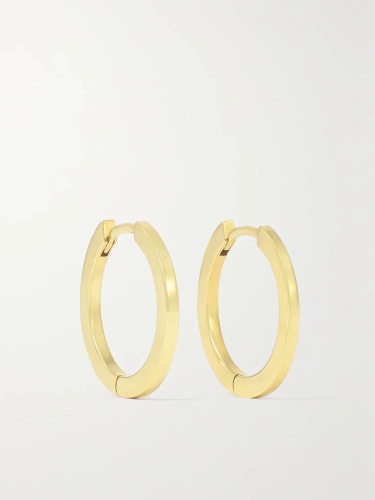 Large 18-karat gold hoop earrings