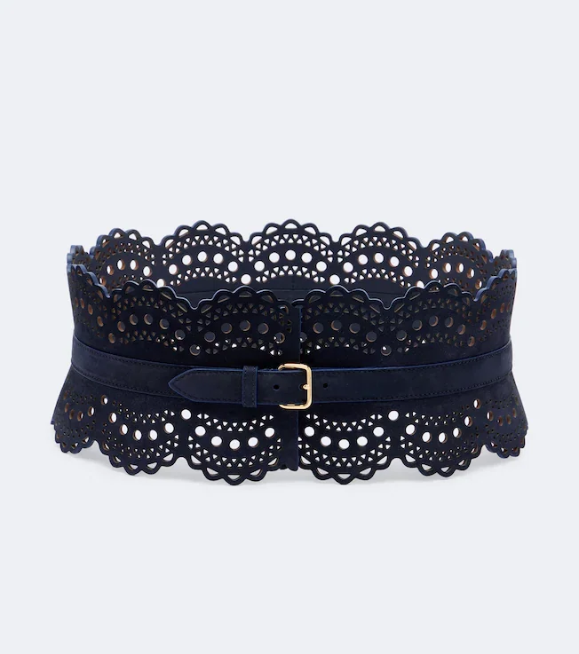 Leather corset belt