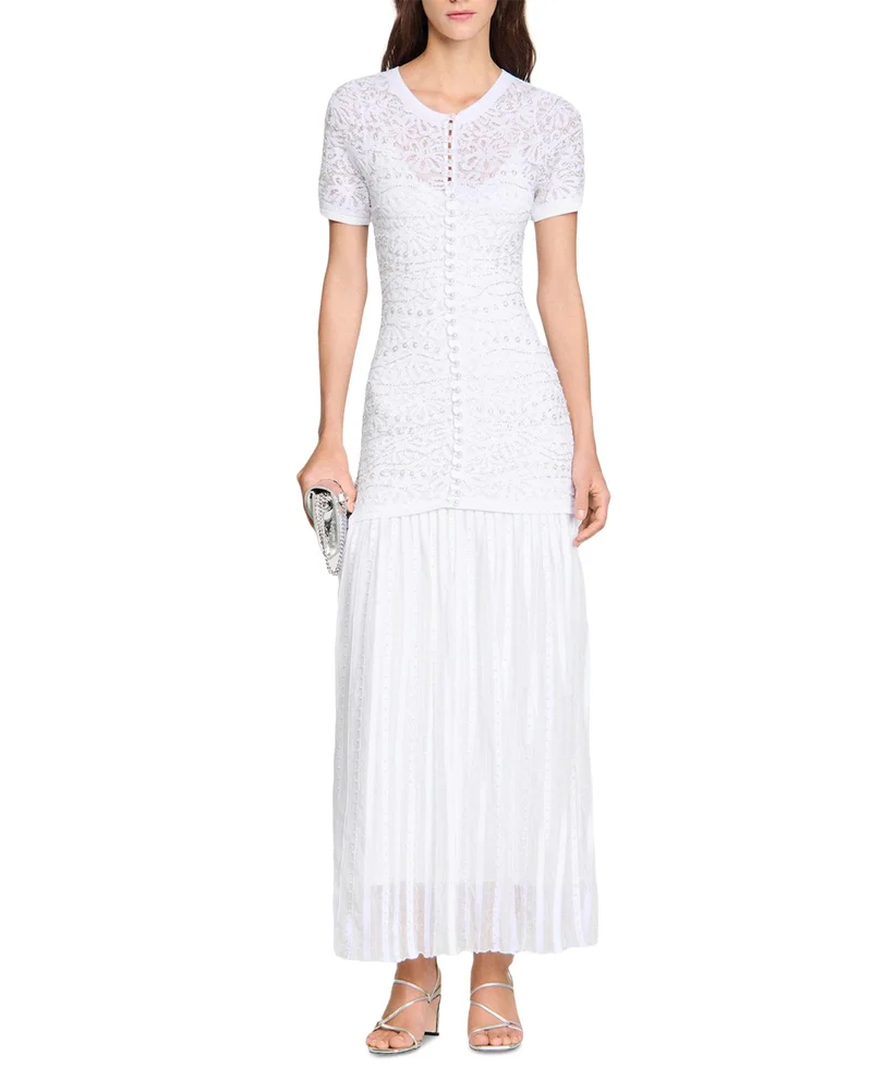 Beaded Knit Maxi Dress