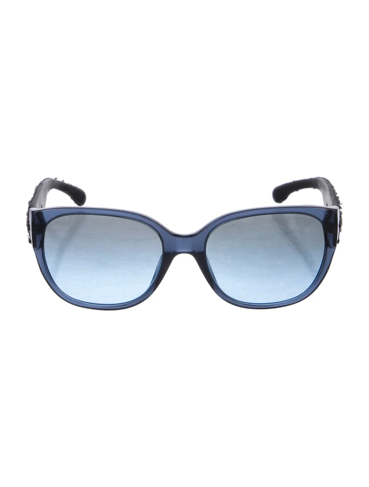 Tweed Interlocking CC Logo Sunglasses