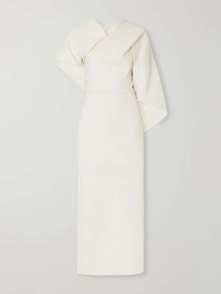 Allow draped stretch washi-blend maxi dress