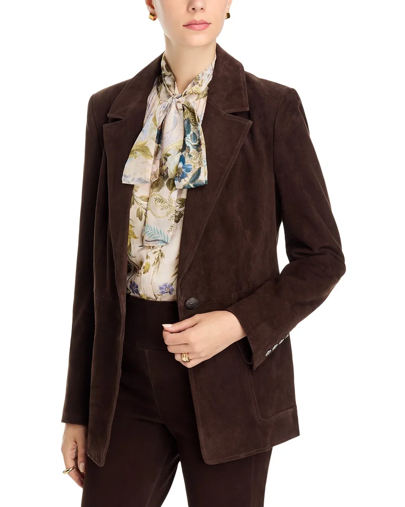 Claudia Notch Lapel Leather Jacket