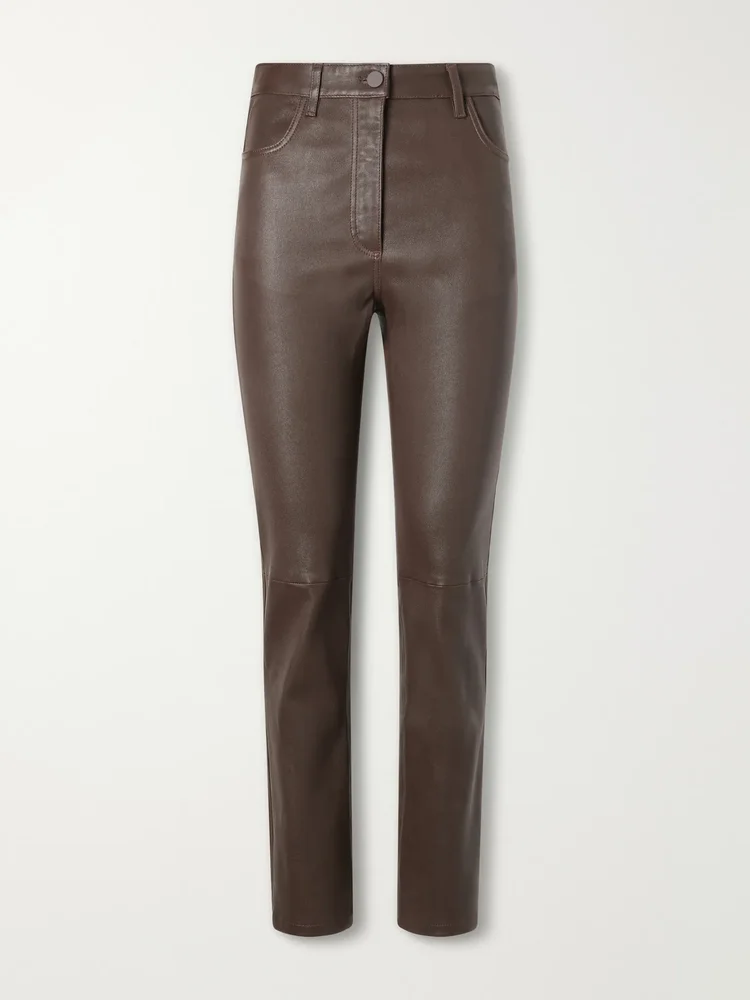 Duke leather cropped flared pants