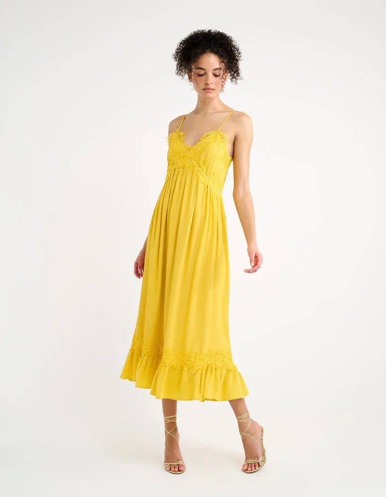 Driftlace Midi Dress, Marigold