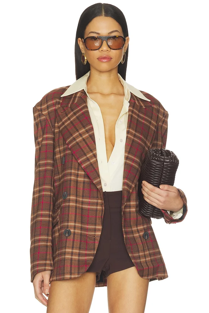 Double-breasted suit blazer