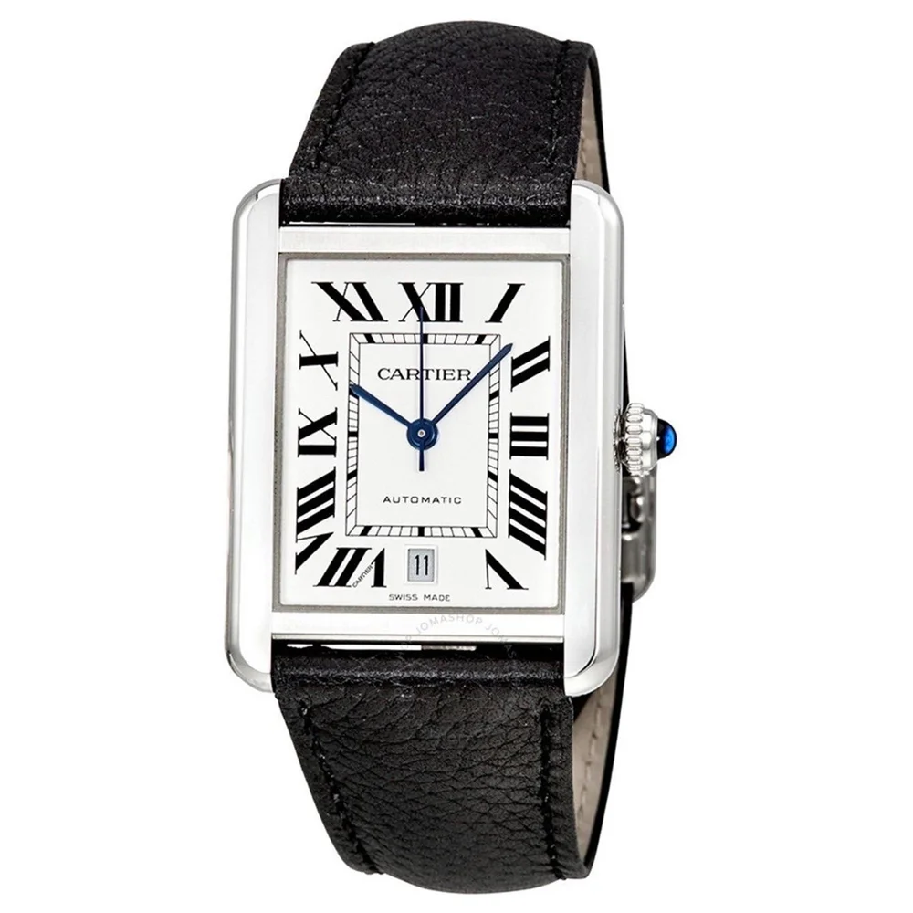 Pre-Owned Tank Solo XL Automatic Stainless Steel, Black Leather Strap