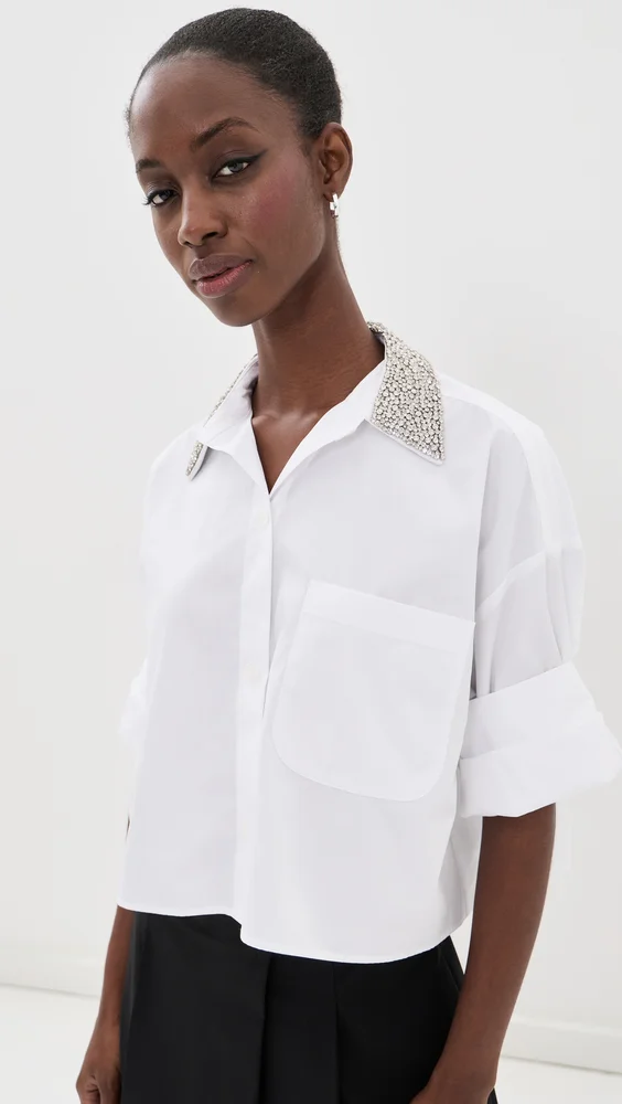 Next Ex Crystal Collar Button Down Shirt