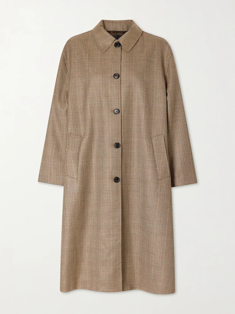 Adrien checked wool coat