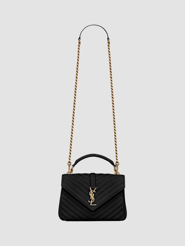 College Medium Shoulder Bag in Quilted Leather