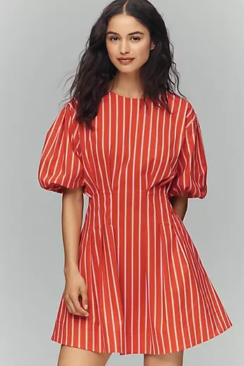 Exquise Tobie Puff-Sleeve Mini Dress