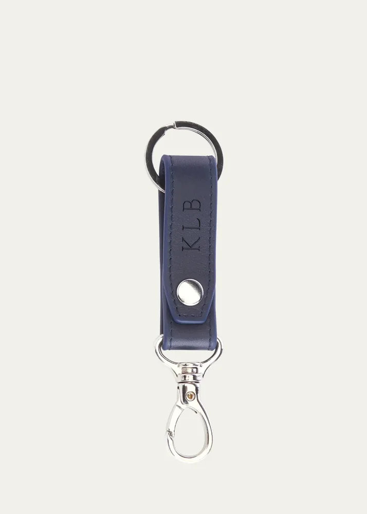 Monogrammed Leather Valet Key Chain, Personalized