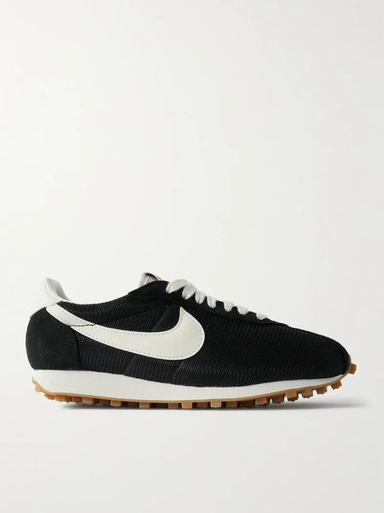 LD-1000 suede and leather-trimmed mesh sneakers