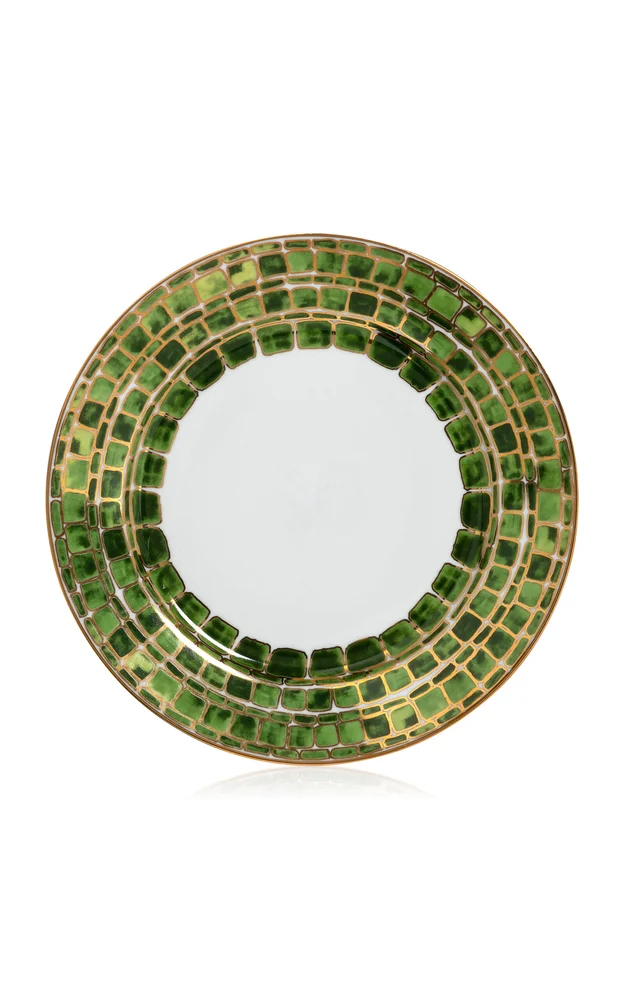 Gold-Detailed Porcelain Dinner Plate
