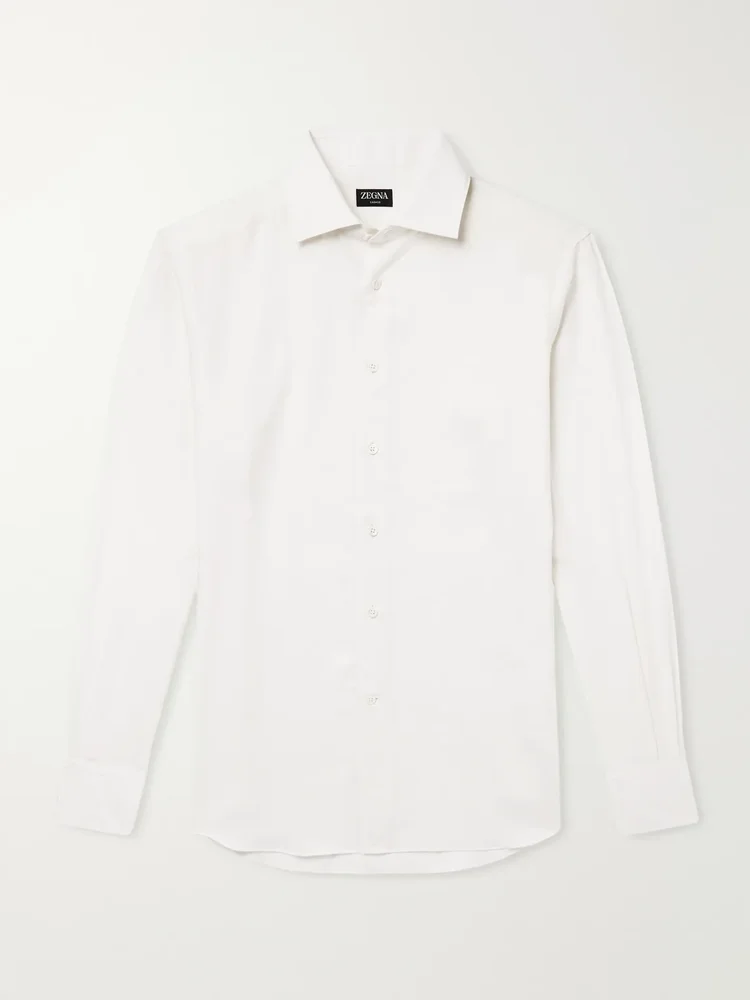 Cotton and Cashmere-Blend Twill Shirt