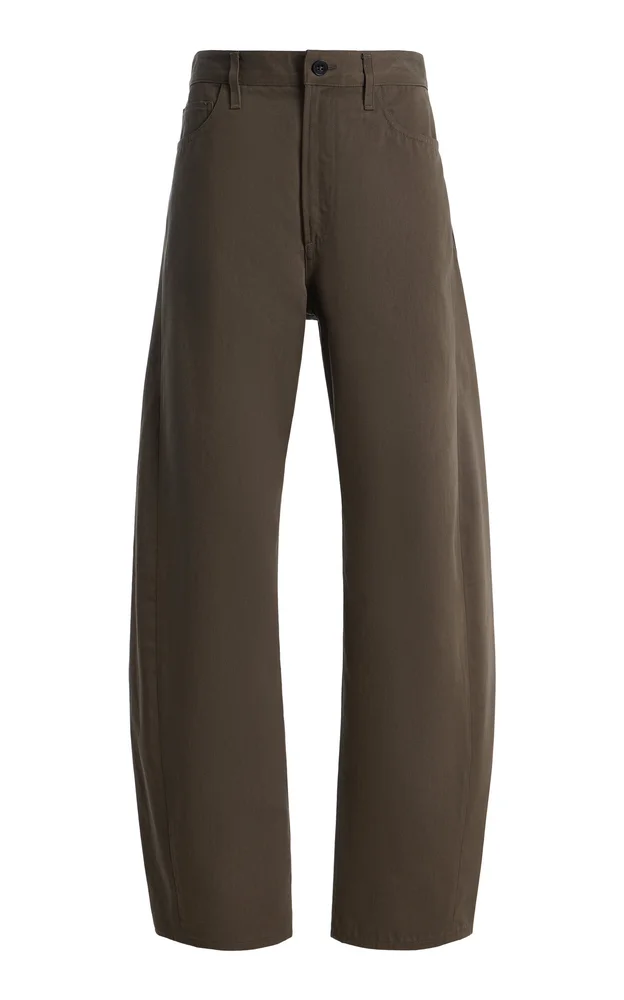 Luna Twill High-Rise Tapered-Leg Trousers