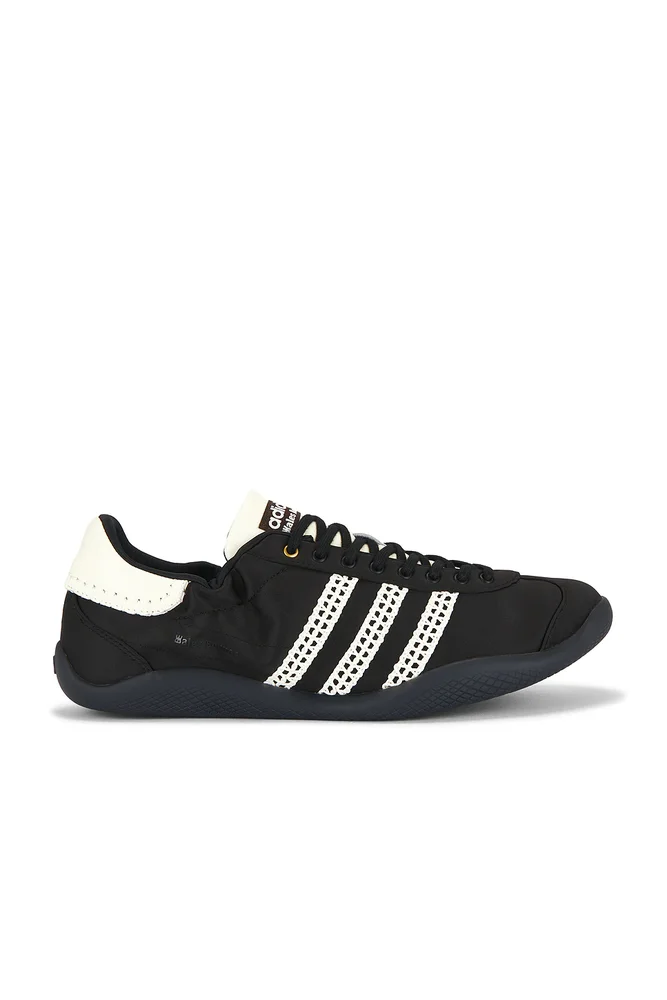 Karintha Lo Satin Sneaker in Black Dark Brown White