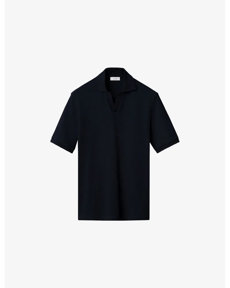 Short-Sleeved Jacquard Cotton Polo Shirt