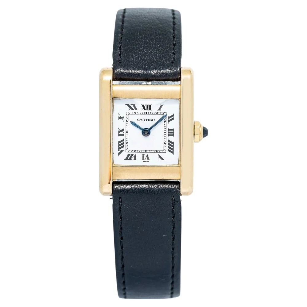 Pre-Owned Tank Normale 78093 18K Yellow Gold White Dial Manual
