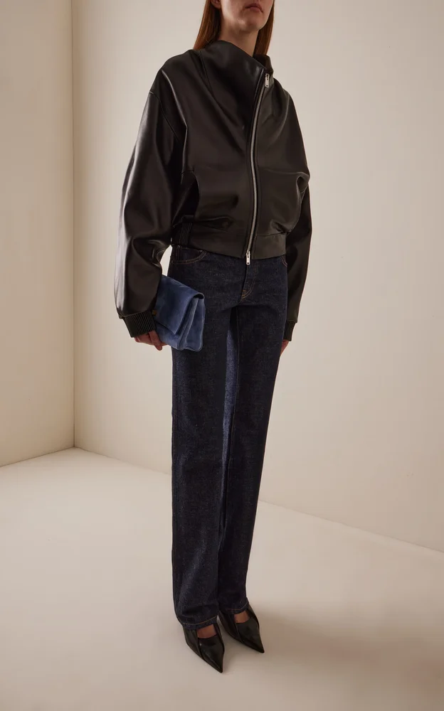 Ixin Leather Bomber Jacket