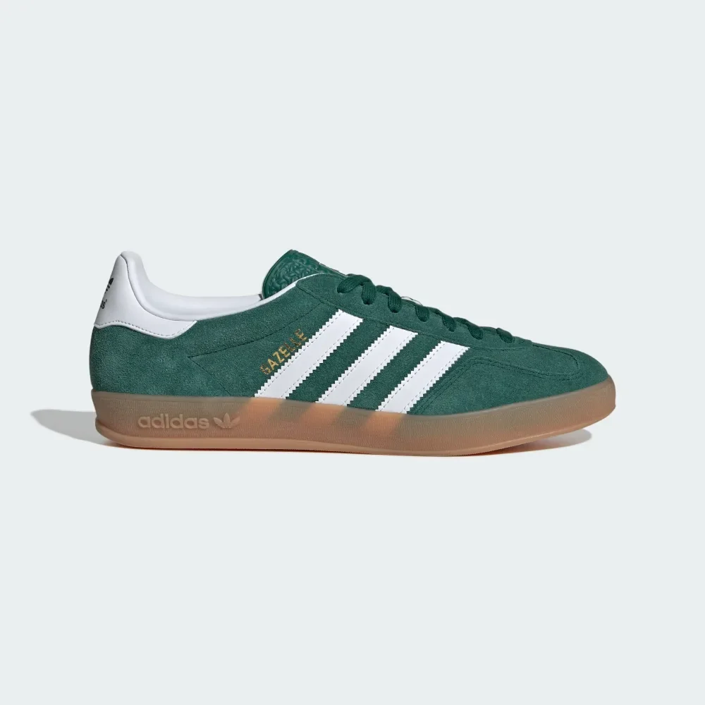 Gazelle Indoor Shoes in Collegiate Green/Cloud White/Gum