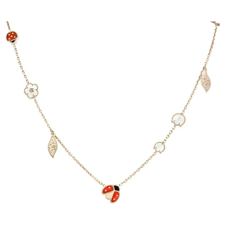 Rose Gold Lucky Spring 15 Motif Necklace VCARP7RT00