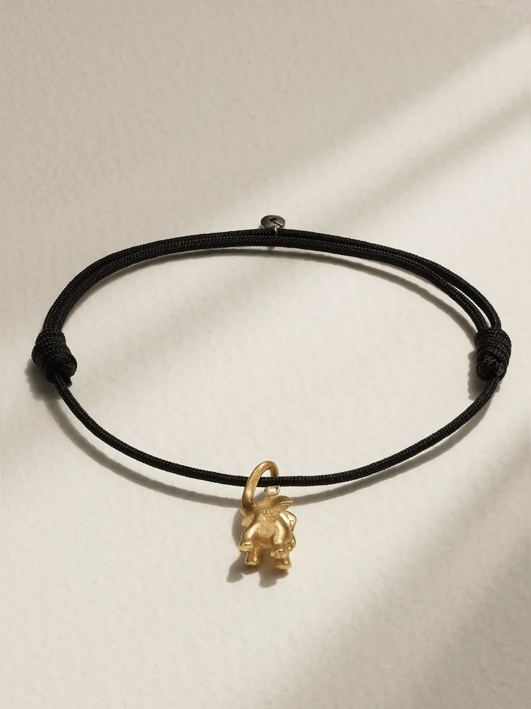 My Little World 18-karat gold and rope diamond bracelet