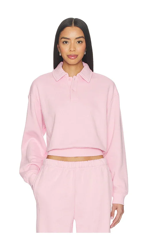 Cotton Fleece Polo Sweatshirt SKIMS