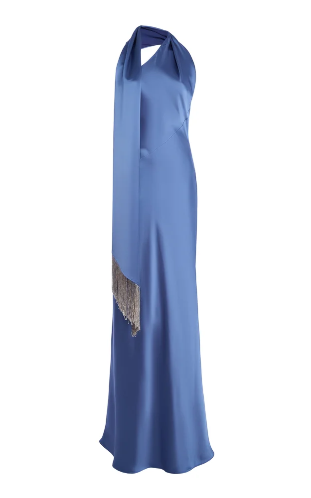Brice One-Shoulder Satin Maxi Dress