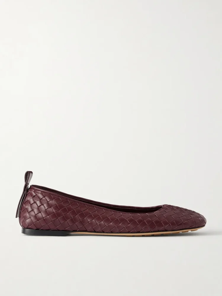 Charlotte intrecciato leather ballet flats