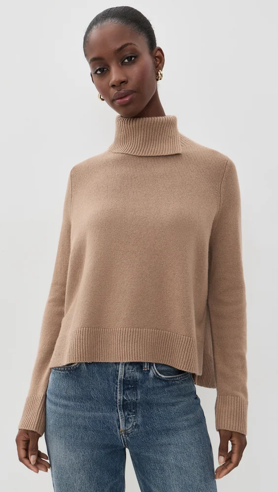 Swing Turtleneck Slit Sweater