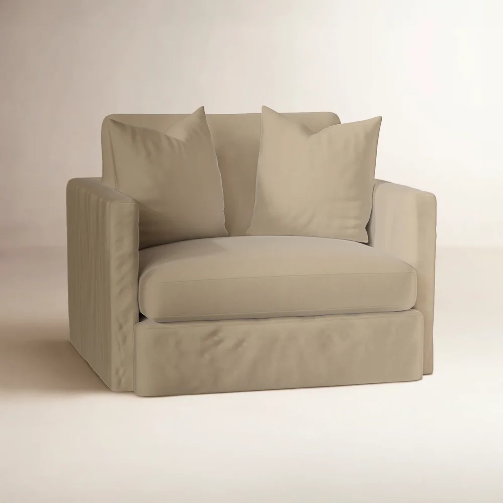 Hartig 47" Wide Down Cushion Slipcovered Armchair
