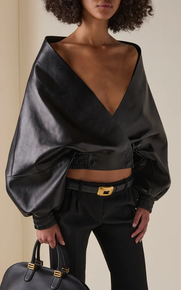 Lightweight Leather Wrap Jacket