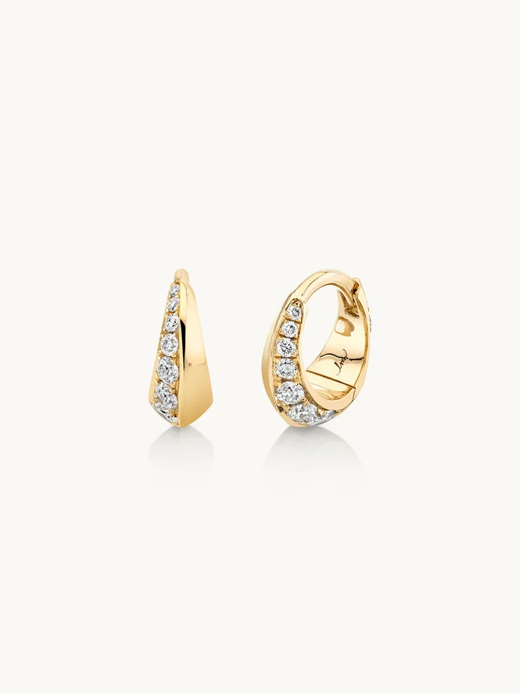 Pavé Mini Crescent Hoops