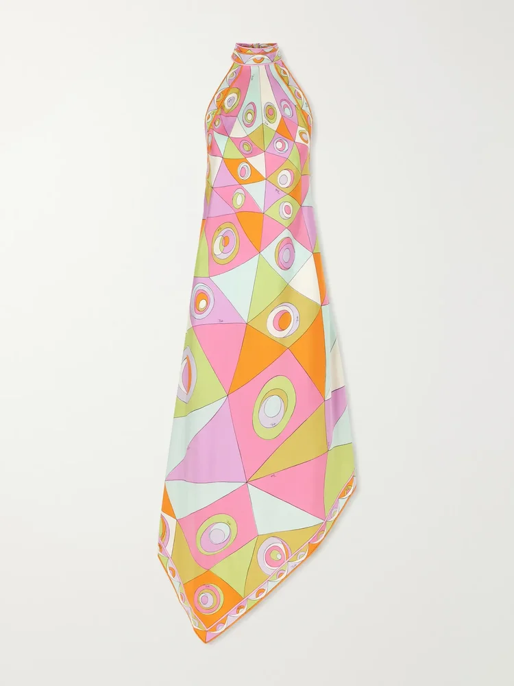 Printed Silk Twill Dress