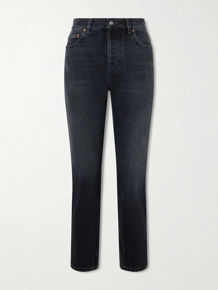 High-rise slim-leg jeans