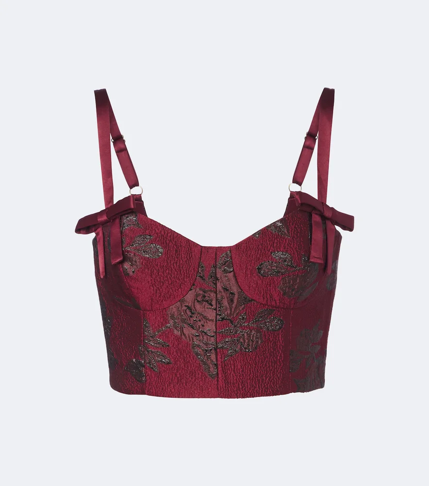 Waverly floral cloqué bustier top
