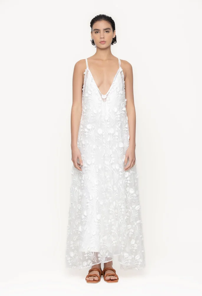 Hierbaluisa Diente de Leon Organza Maxi Dress
