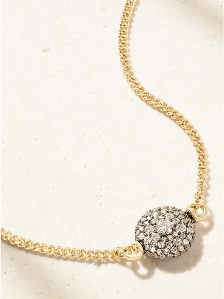Baby Pocket Watch 14-karat gold diamond necklace